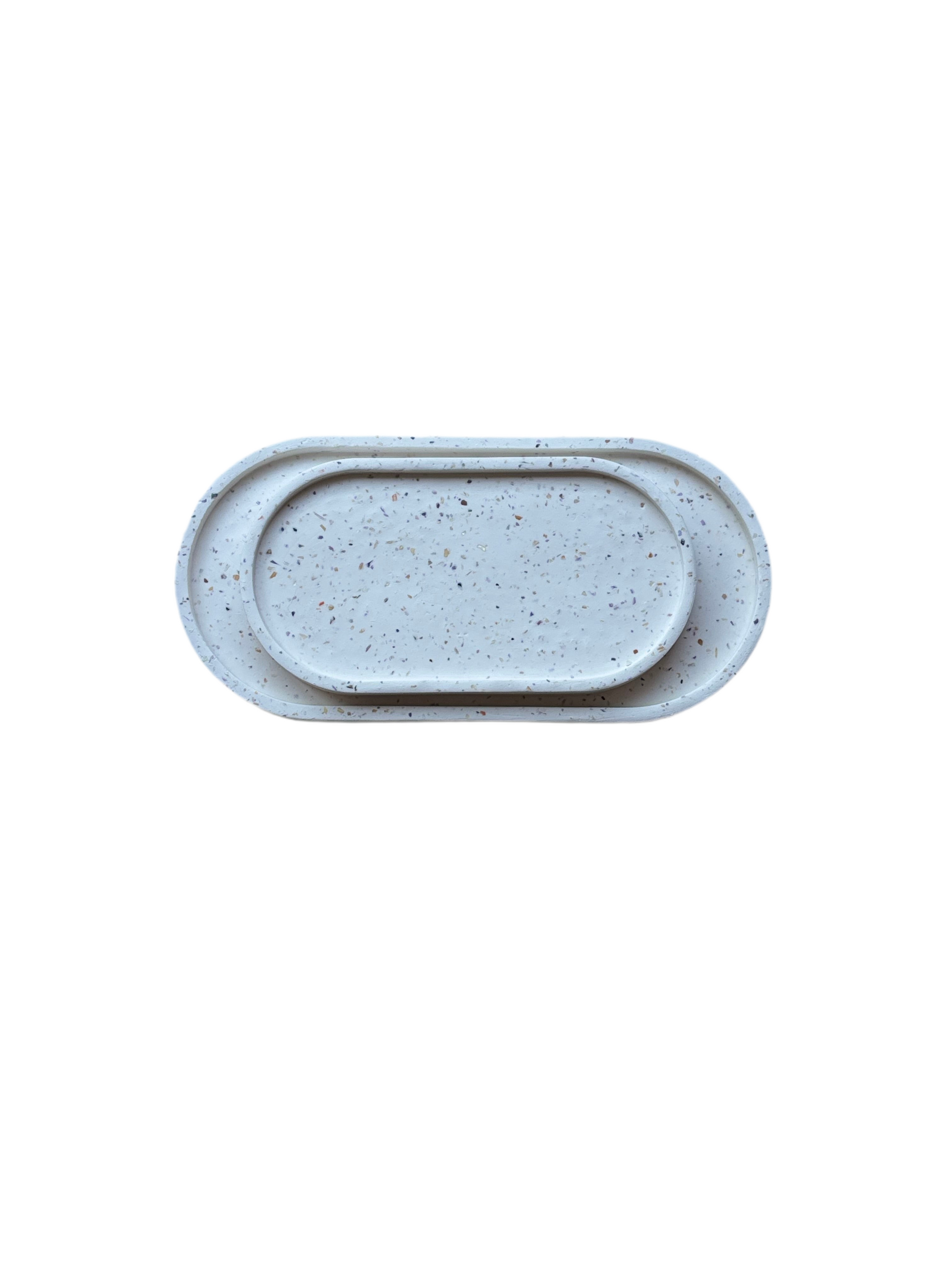 Oval Tray - Seashell Specks